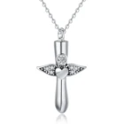 Подвеска Eudoora в виде пули, крыла ангела, господа, Библия, ожерелье из серебра 925 пробы, урна для праха кремации, ювелирные изделия для женщин, с бесплатной коробкой