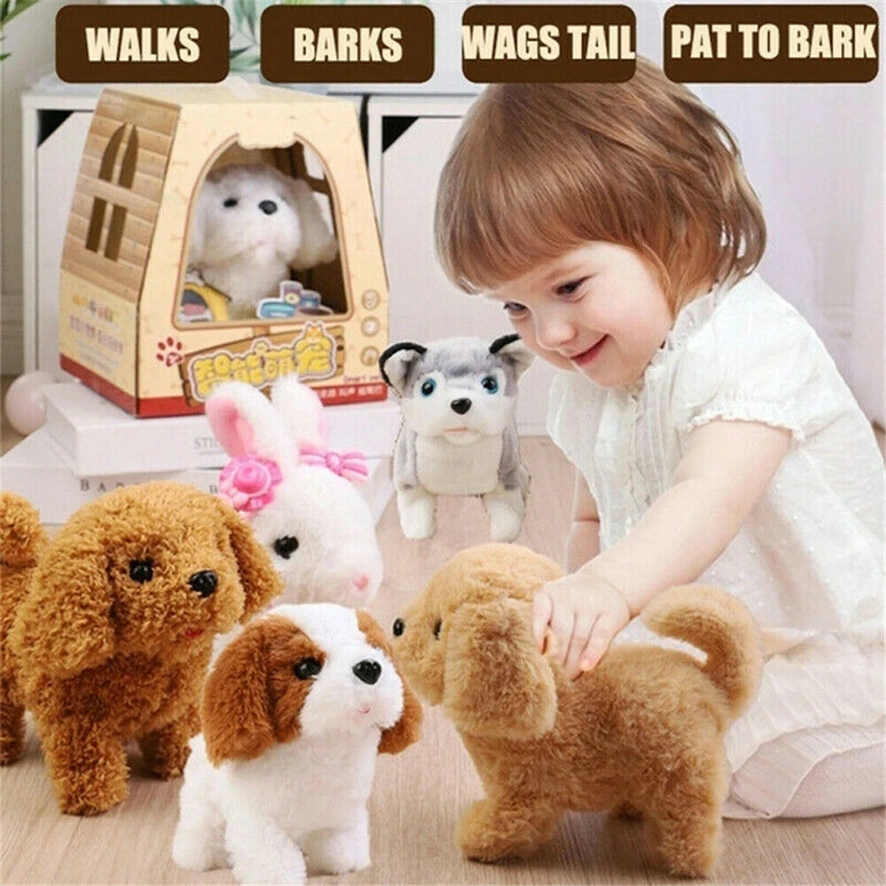 

Cute Electronic Realistic Dog Plush Toy Walking Moving Barking Wagging Tail Puppy Robot Dog Children's Toy Christmas Gift