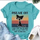 Отбрыкиваться женская футболка с черными котиками и забавным принтом JCGO подарок буквы дна рубашки на каждый день, лето, модные футболки
