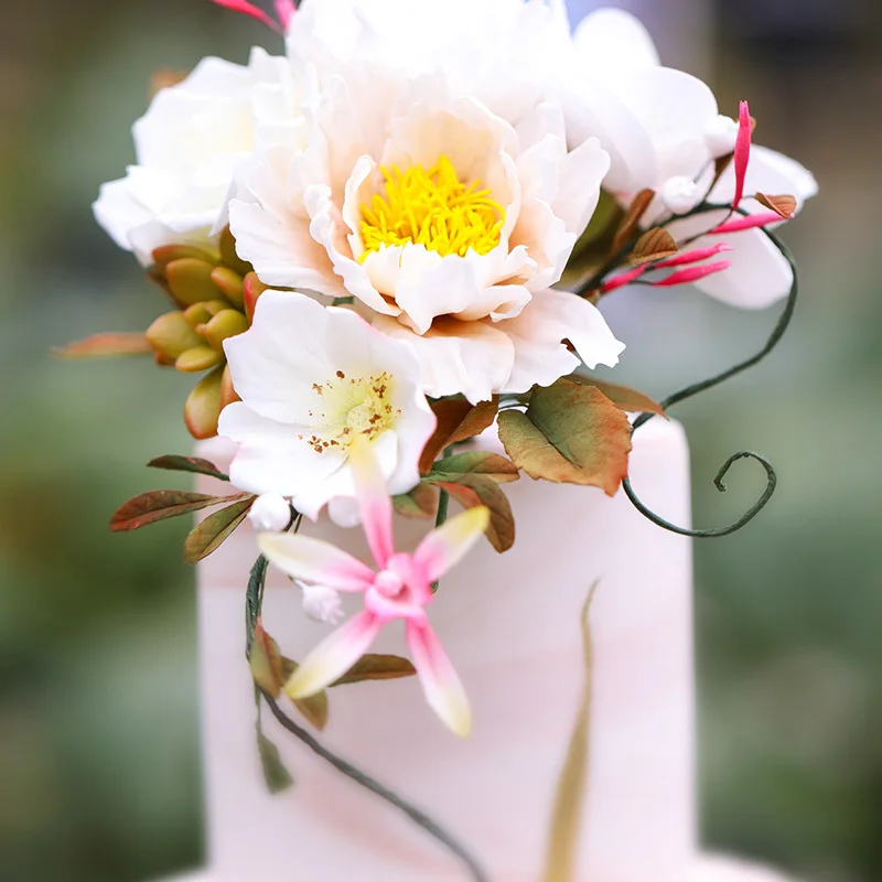 

100pcs lot High Quality Paper Wire Covered Artificial Branches Twigs Iron Wire For DIY/nylon Flower Making 0.28mm-1.6mm x 36cm