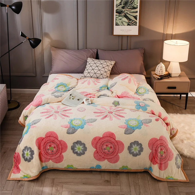 Тонкое фланелевое одеяло зимний взрослый мягкий толстый плед с искусственной