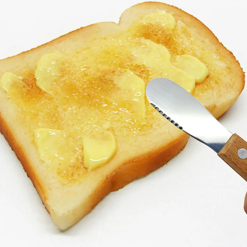 1 шт. лопатка из нержавеющей стали скребок с деревянной ручкой ножи для завтрака