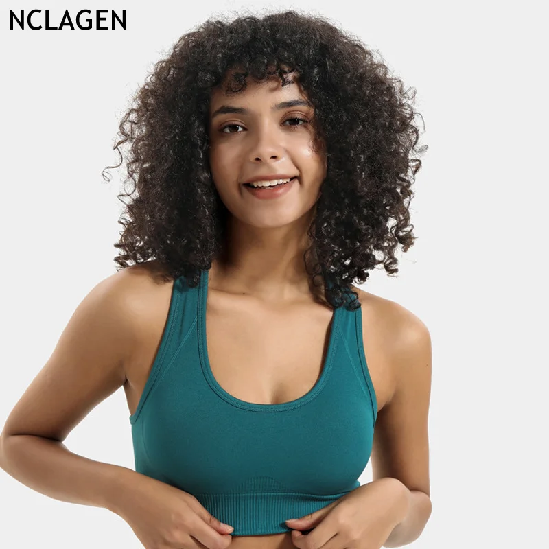 NCLAGEN бесшовный спортивный бюстгальтер для женщин высокая поддержка ударная