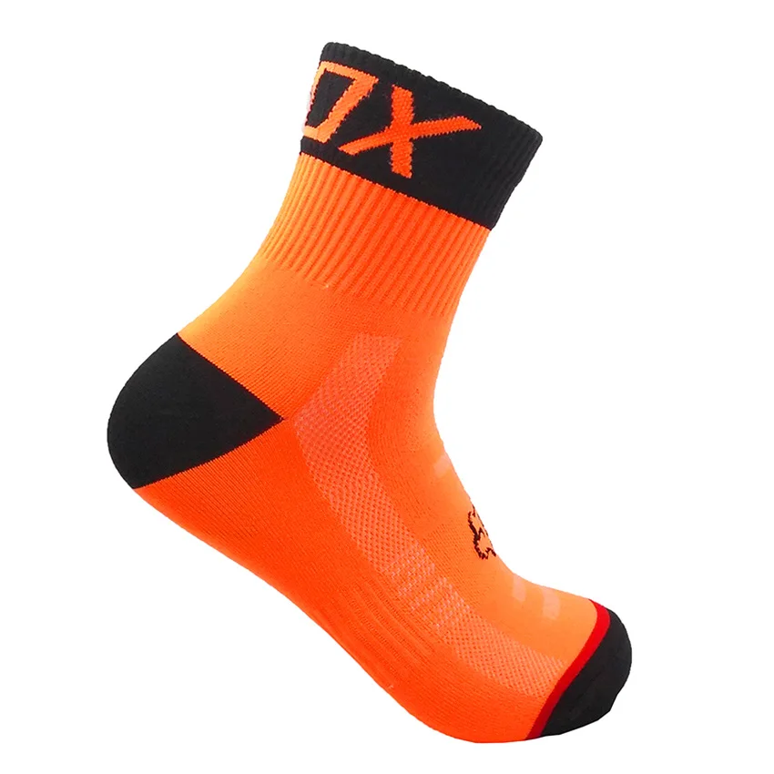 FX orange 24 цвета, модные велосипедные носки, брендовые велосипедные носки для мужчин и женщин, профессиональные дышащие спортивные носки, баскетбольные Носки - Цвет: FX orange