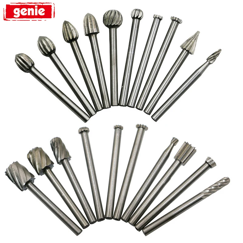 20 шт. 1/8 дюймов Хвостовик HSS фрезерный роторный сверло для резьбы по дереву набор