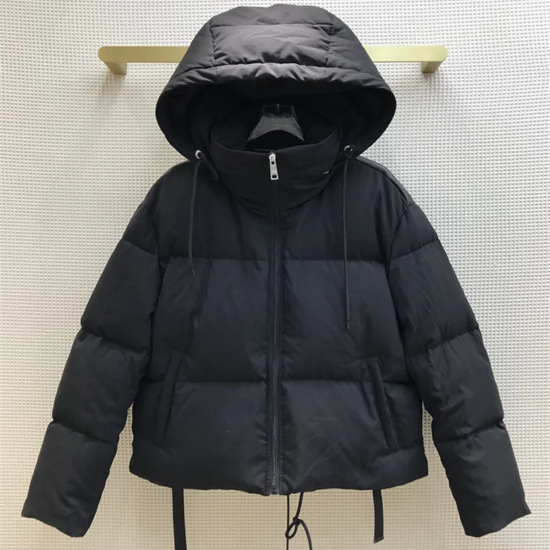 

Женский короткий пуховик с капюшоном, теплый зимний пуховик на толстых ремешках, 90% утиный пух, повседневная верхняя одежда