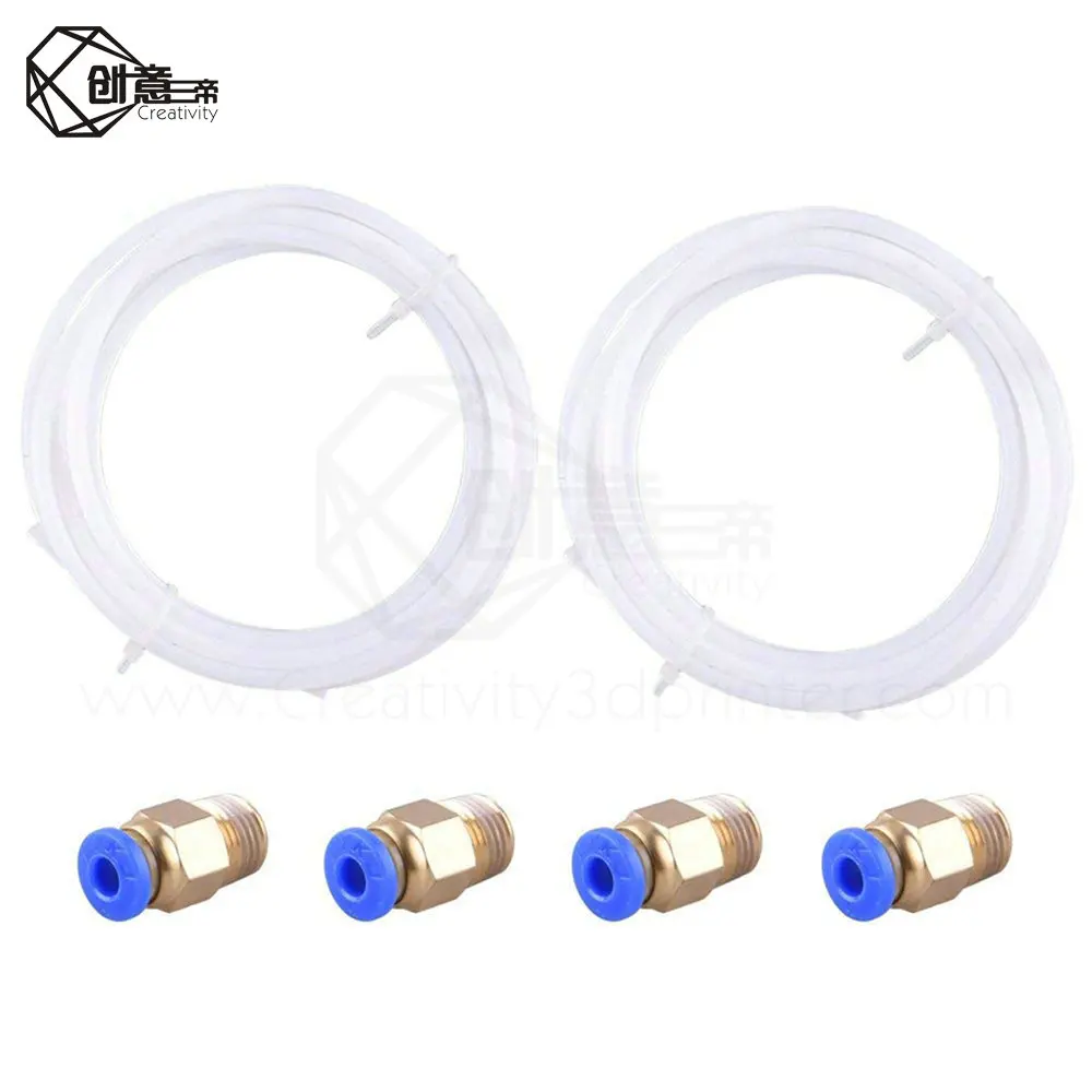 1 м трубка из ПТФЭ соединители для труб запчасти 3D принтеров J head Hotend V5 V6 75 мм 3 0