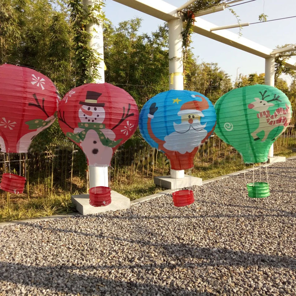 1 шт. Санта Клаус лося воздушный шар 12 дюймов бумажный фонарь абажур потолочный