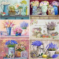 chenistory oil painting by numbers flowers for acrylic paints handpainted diy coloring home decoration gift 4050 drawing canvas