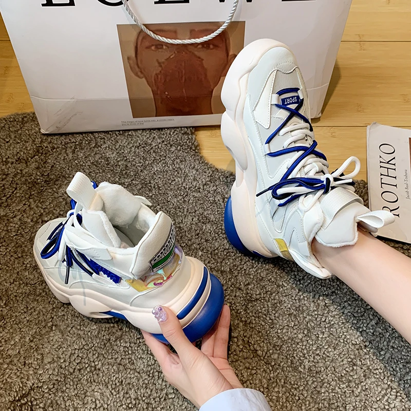 

FUJIN Women Casual Sneakers Spring Autumn Sneakers Breathable Women Shoes Lace Up Female Boots Comrfortable Platform Shoes Women