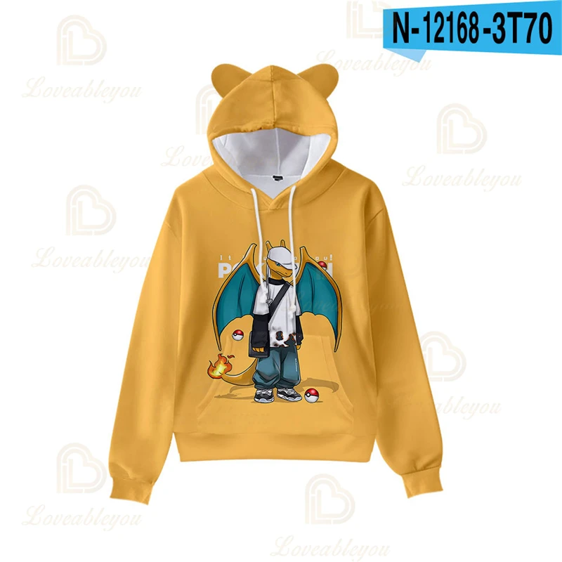 Hoodies Sweatshirt Spring Autumn Harajuku Hoodie for Kids Cosplay Costume Creative Pokemon Sword and Shield 3D Casual Hooded | Мужская