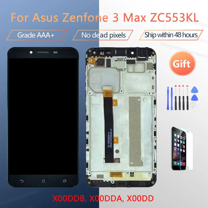 Для Asus Zenfone 3 Max ZC553KL ЖК-экран в сборе с передним сенсорным стеклом X00DDB X00DDA