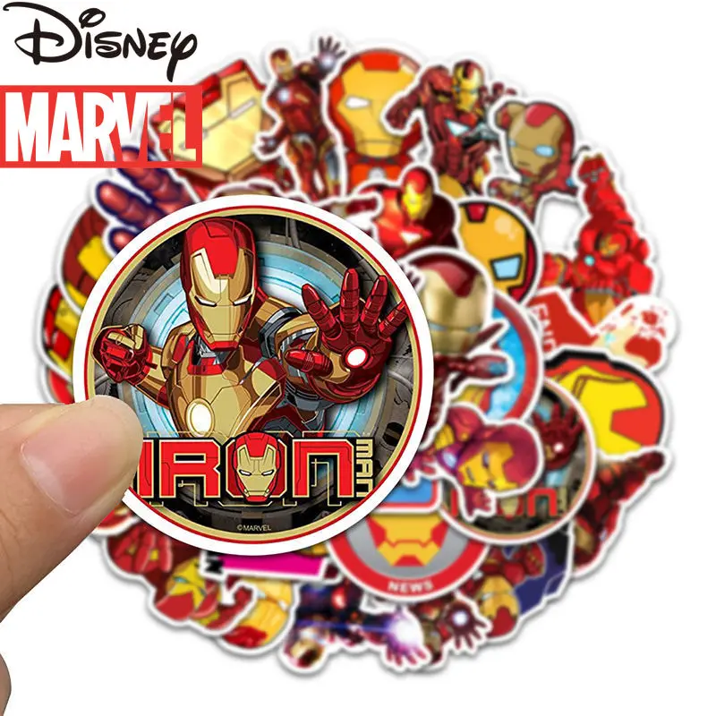 

Disney Cartoon Marvel Hero Iron Man Personalized Sticker Simple Luggage Phone Case Waterproof Cute Sticker