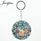 Брелок JWEIJIAO с изображением цветка кролика рыбы птицы лошади брелок с зеркальной подвеской из сплава ручная работа ювелирные изделия для женщин Подарки FL32