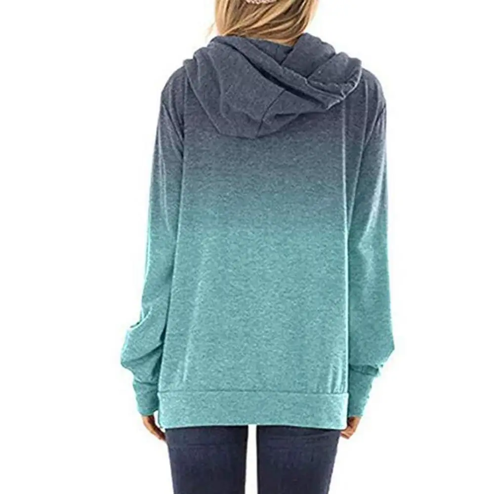 Oversize Hoodies Women Autumn 2021 Simple Casual Tie Dyes Print Cowl Neck Hooded Sweatshirt Women Loose Drawstring Hoodies