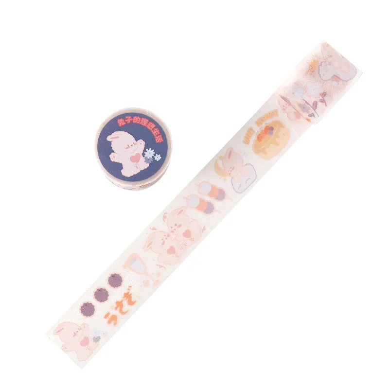 

1PC Cute Seal Cartoon Cat Hamster Masking PVC Washi Tape Decorative Adhesive Tape Mat Diy Scrapbooking Sticker Label Stationery