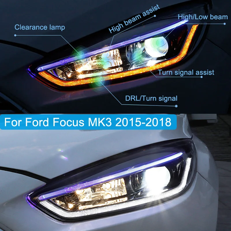 Автомобильный Стайлинг чехол для Ford Focus MK3 2015 2016 2017 фары светодиодный налобный