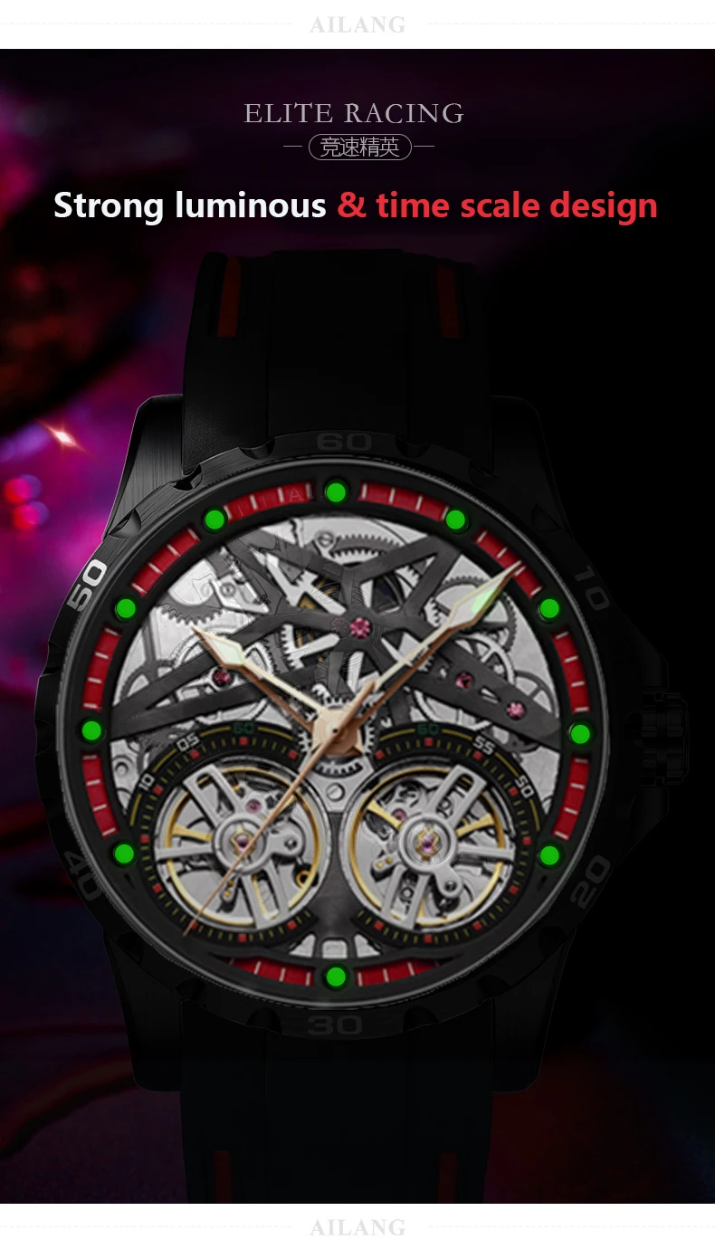 Часы APNUONR Мужские механические водонепроницаемые повседневные деловые с