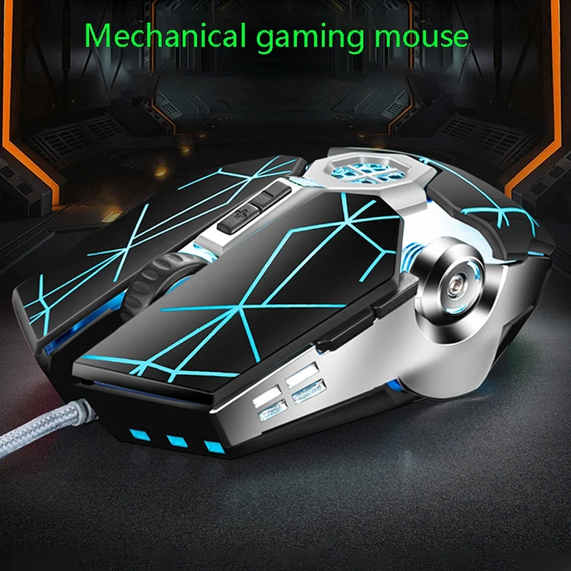 Цветная Ослепительная игровая мышь RGB эргономичная проводная программируемая с 7
