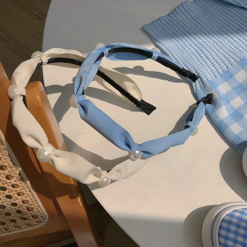 

New Women Elegant Pearls Chic Headbands Sweet Headband Hair Hoops Holder Ornament Head Band Lady Fashion Hair Accessories