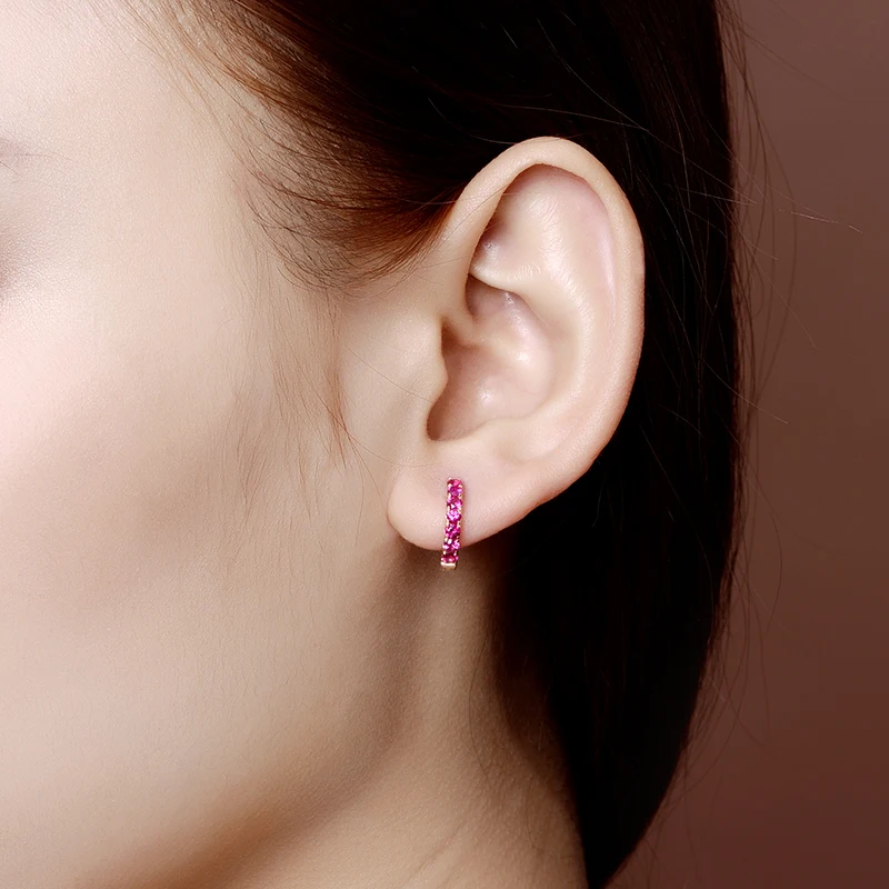 Серьги из чистого золота с натуральным Рубином/Сапфиром/аквамарином/Tsavorite 18