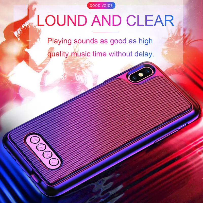 3 в 1 Bluetooth динамик чехол для телефона V4.2 power Bank чехол для телефона TPU Жесткий Чехол для iPhone 6/6S 7 8 Plus X/XS Max XR
