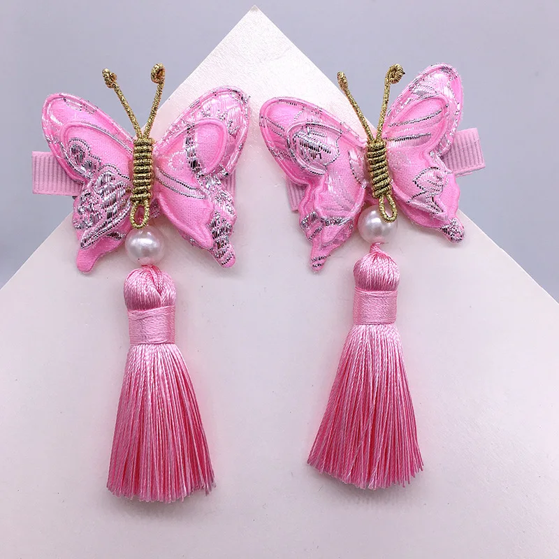 Детская шпилька для волос с бабочкой и кисточкой |