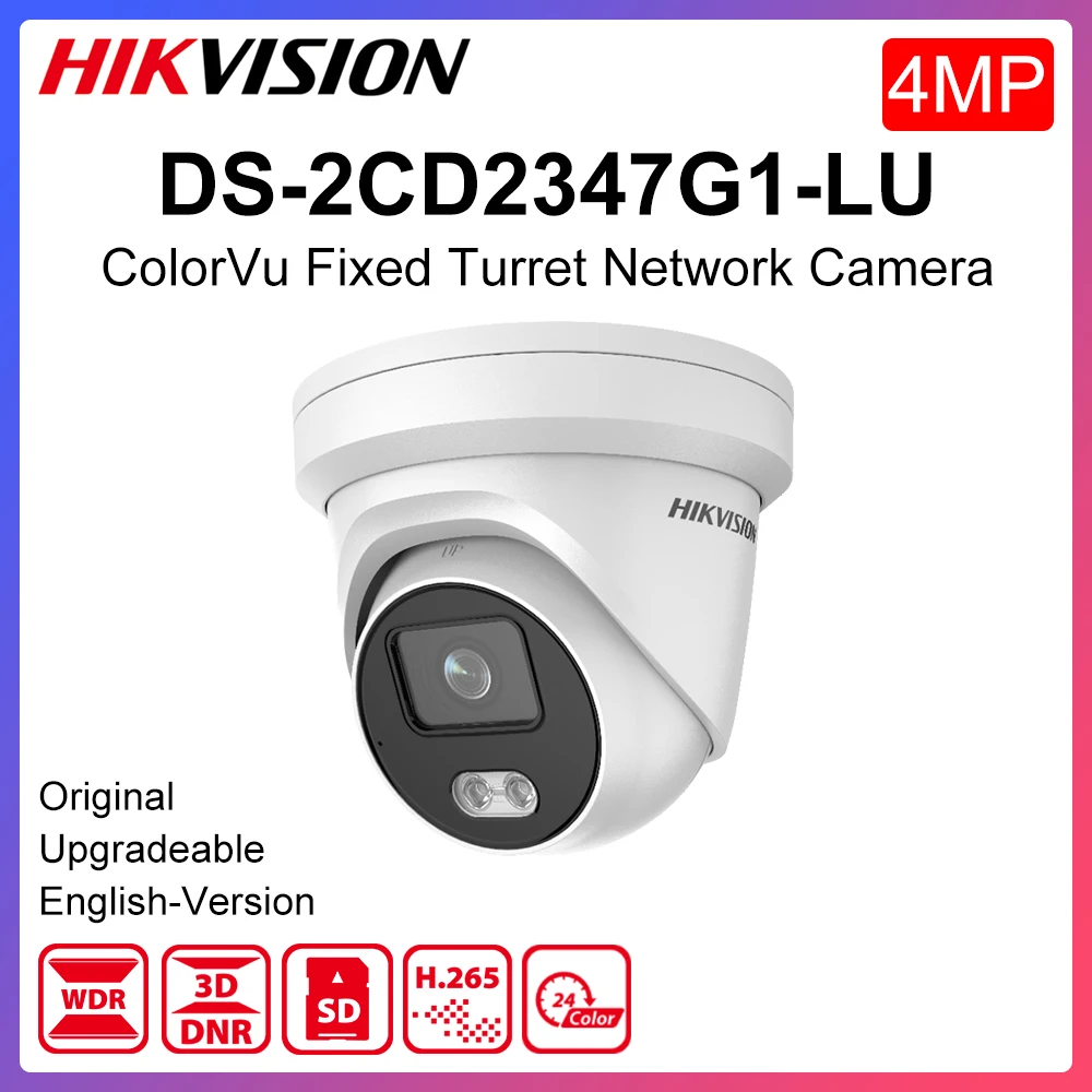 Hikvision ColorVu оригинальный IP Камера DS 2CD2347G1 LU 4MP сети пуля POE H.265 CCTV SD слот для карт