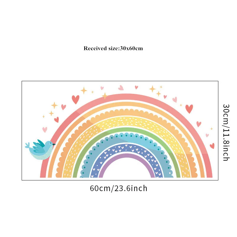 Мультяшные радужные животные наклейки на стену для детской комнаты искусство