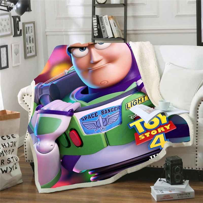Kids Fleece Blankets Adult Thick Warm Winter Toy Story Home Super Soft Duvet Luxury Solid Blankets on Twin Bedding
