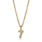 Изящная миниатюрная Милая подвеска-цифра 0, 1, 2, 3, 4, 5, 6, 7, 8, 9 с фианитами на удачу, ожерелье с подвеской на день рождения, регулируемая цепочка Rolo KN652