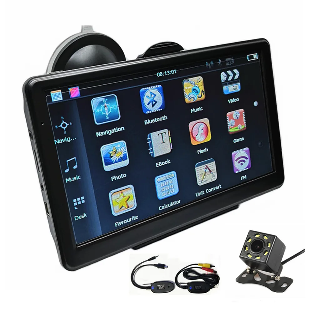 7 &quotемкостный экран автомобильный GPS навигация 8G Bluetooth AV-IN Sat Nav с беспроводной
