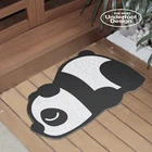 Коврик на дверь с рисунком панды, Противоскользящий коврик из ПВХ с шелковой петлей для кухни, коврик для ванной, коврики для входной двери, милые домашние коврики для украшения пола, ковер