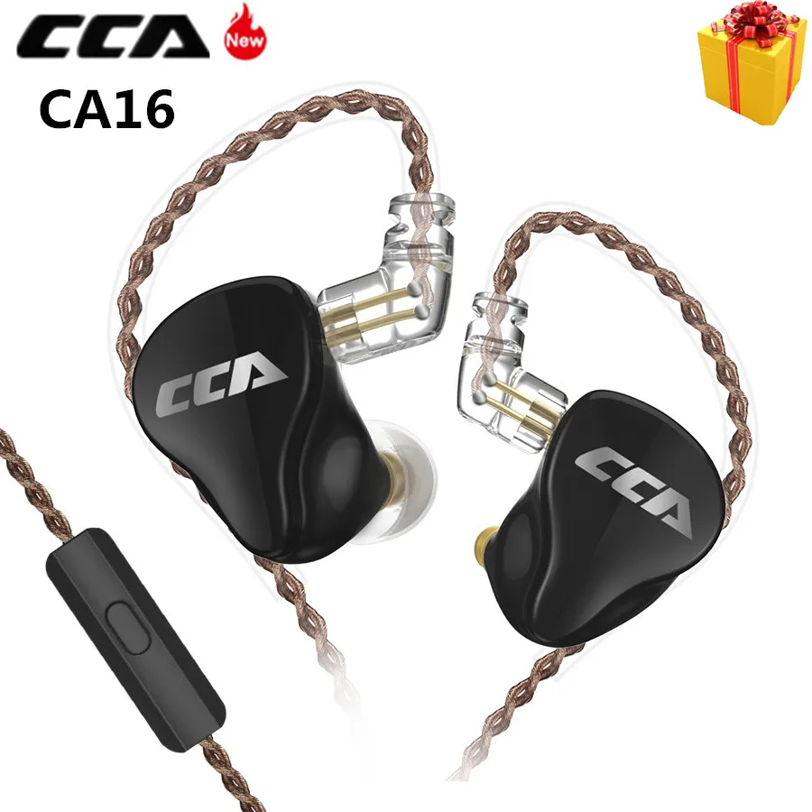 

New CCA CA16 Hybrid Metal Headset In Ear Monitor Earphones HIFI Detachable Detach 2PIN Cable Earphones