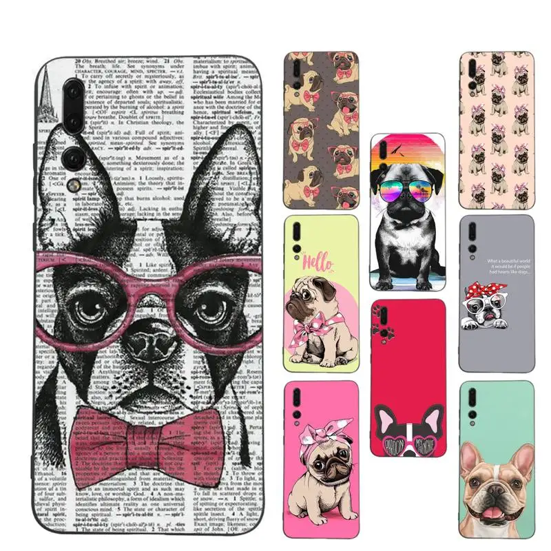 

Cute French Bulldog Phone Case Soft Silicone Case For Huawei p 30lite p30 20pro p40lite P30 Capa