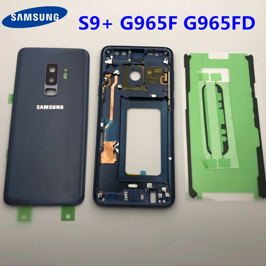 Оригинальный запасной корпус для Samsung Galaxy S9 Plus G965 G965F G965FD со средней рамкой крышка
