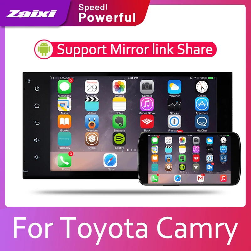 ZaiXi 7 HD 1080P IPS LCD экран Android 8 Core для Toyota Camry 2001 ~ 2006 автомобильное радио BT 3G4G WIFI AUX USB GPS