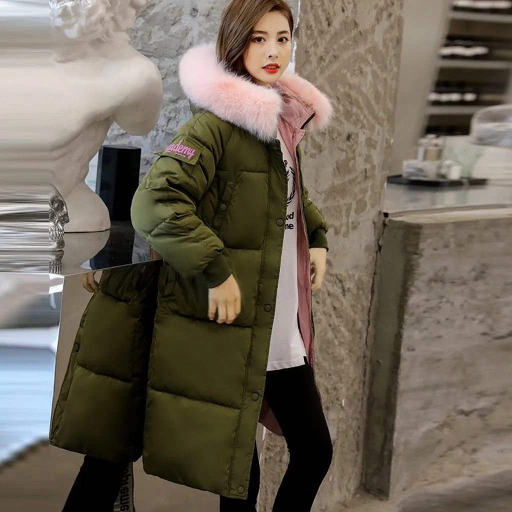2019 Новое поступление модные женские пальто теплые тонкие по колено плотные с