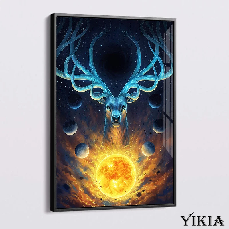 Плакат со львом светильник в виде совы оленя Тигр Wall Art Абстрактная живопись на