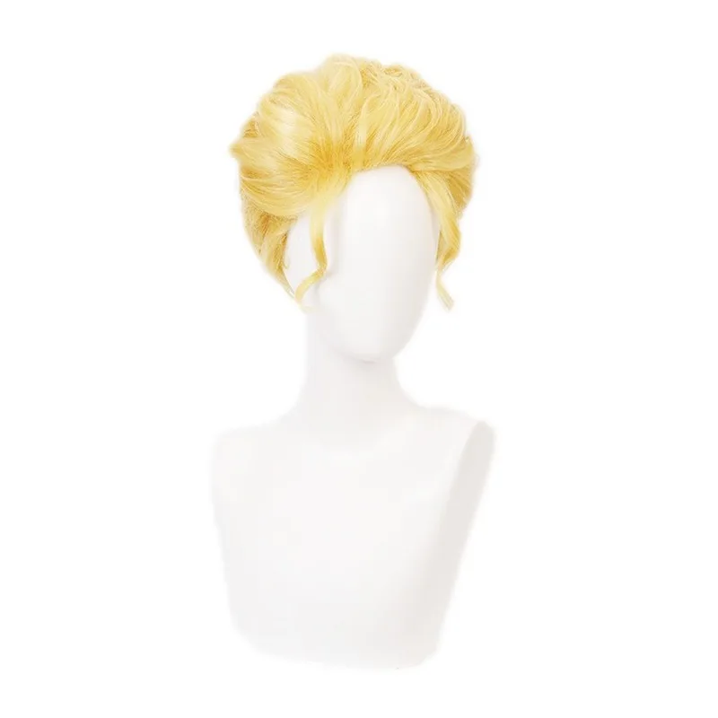 

JoJo's Bizarre Adventure Kira Yoshikage Golden Cosplay Heat Resistant Synthetic Hair Halloween Party Carnival + Free Wig Cap