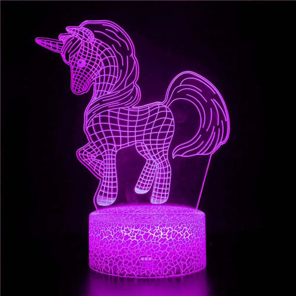 

3D Illusion LED Lamp Light for Kids and Lover, Unicorn Lamp 16 Colors Change with Remote, Valentine's Day Present and Birthday