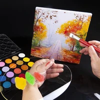 1pcs clear acrylic artist paint mixing palette makes cleanup watercolor palette pigment tray for painting oil mixing palette
