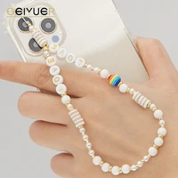 simple phone chain beaded phone case bohemian charms strap lanyard pearl pink chains for women jewelry cute girl charm pendant