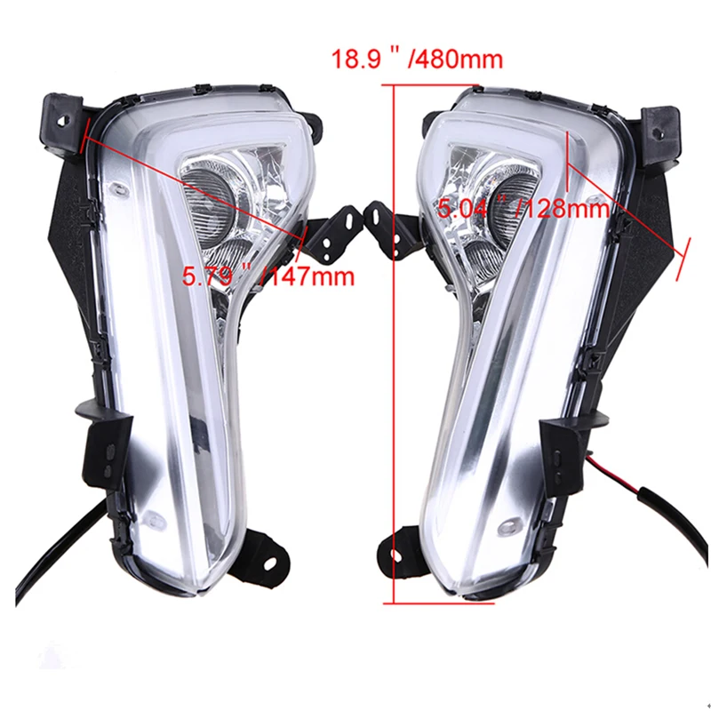 Белые ДХО POSSBAY желтые Противотуманные фары с указателями поворота для Hyundai Elantra