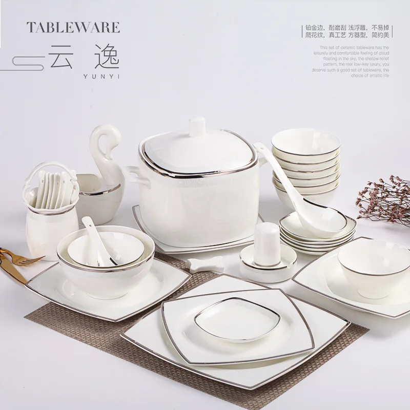 Столовые приборы Керамические наборы посуды столовые сервировочные тарелки
