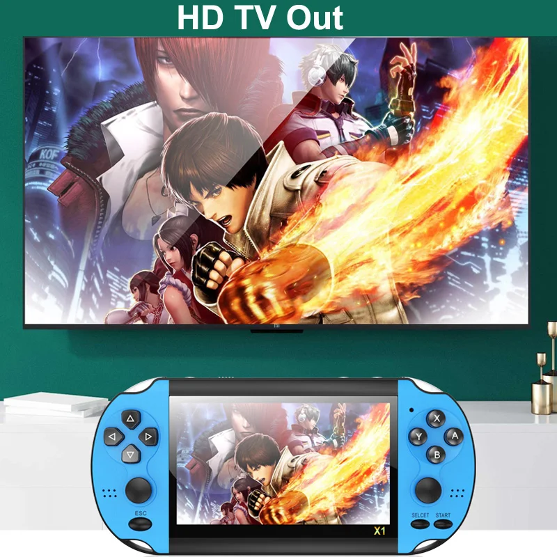 

2021 новая игровая портативная Ретро консоль видео 32/64/128 бит ЖК X1 двойной джойстик MP5 Поддержка TF карты GBA NES FC MD NEO GEO SFC SMC
