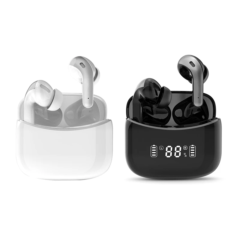 

2 Pcs Waterproof True Tws Wireless Headset Bluetooth Headset, Suitable For Apple, Huawei, Xiaomi, White & Black