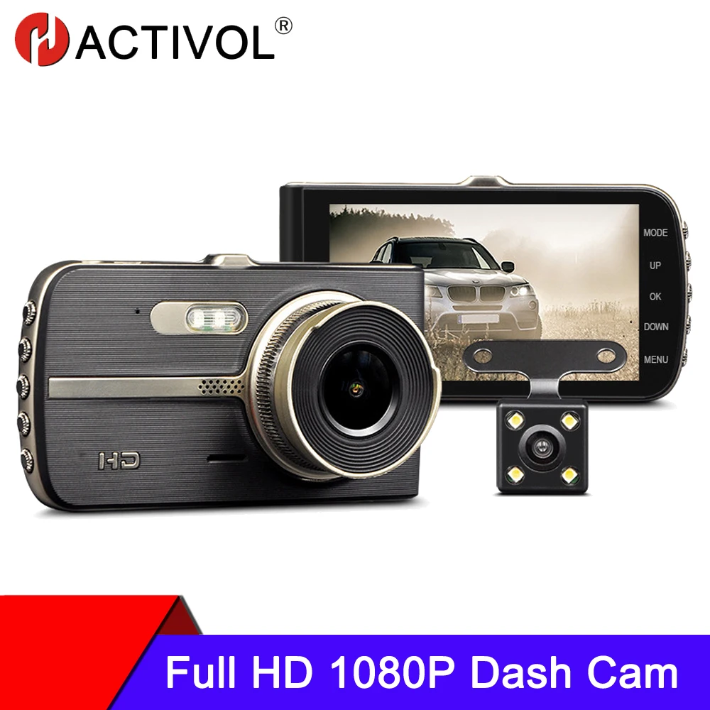 Автомобильный видеорегистратор двойная камера заднего вида 1080P 4 дюйма Full HD