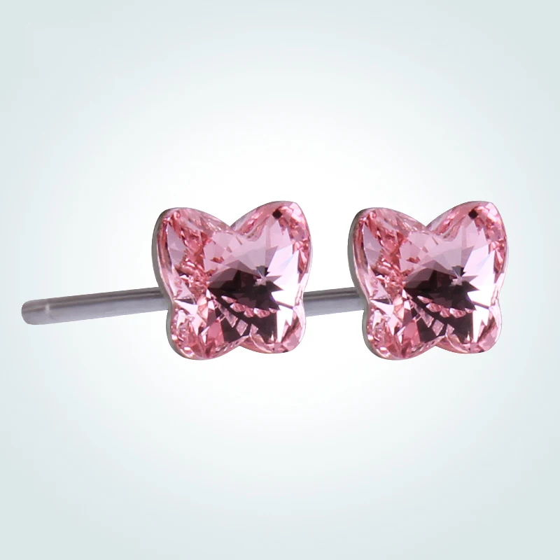 Серьги пусеты с кристаллами Сваровски из стерлингового серебра 925 пробы серьги