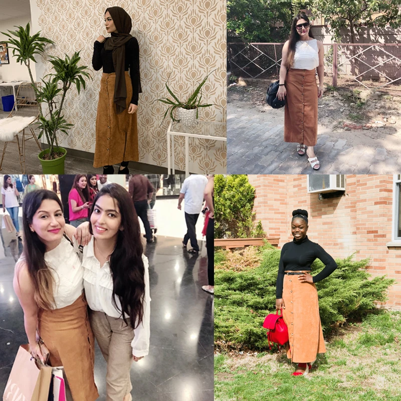Dotfashion хаки Вельветовая декоративная ткань для юбки женская одежда модная Осенняя Повседневная Женская прямая Длинная юбка со средней талией